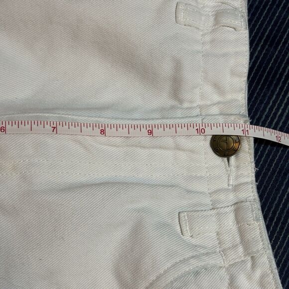 Talbots Denim Shorts Women 10 White High Rise Frayed Hem Casual Classic Summer - Picture 8 of 9